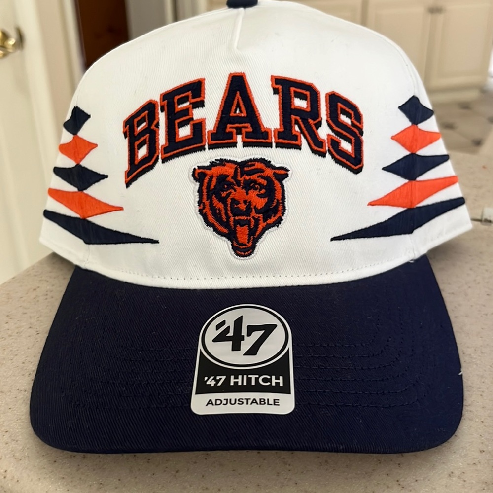 Chicago Bears White Diamond Cut 47 Hitch Hat